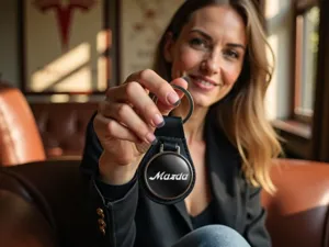 Mazda Soporte Llavero Cuero Edición Robusta Estilo Carrera